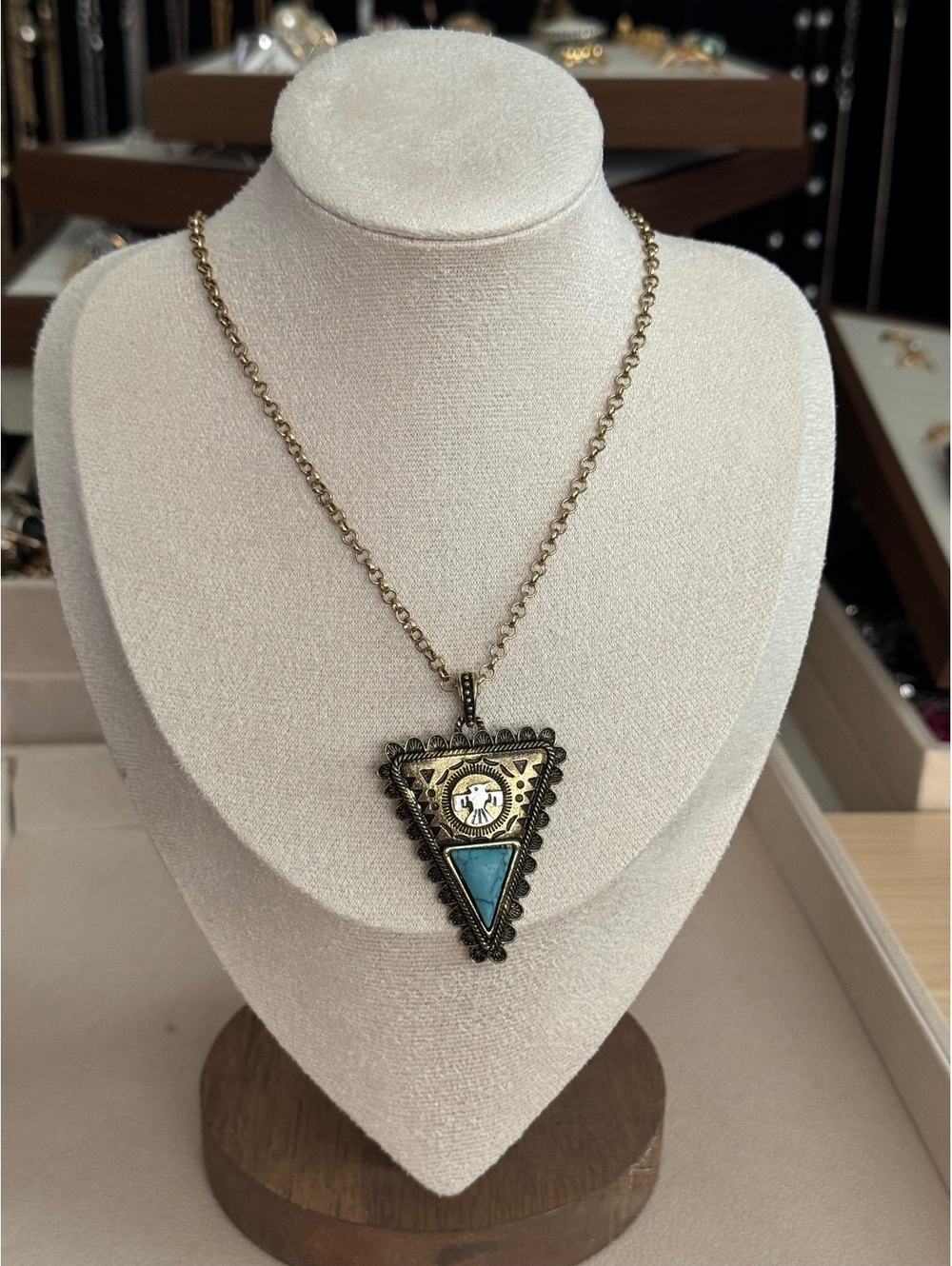 HANEE Southwestern Turquoise Thunderbird Necklace Earrings Set NWT